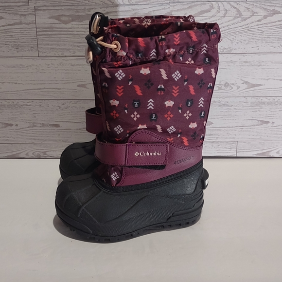 Columbia Powderbug Forty Print Winter Boots Girls 8T - Picture 3 of 5